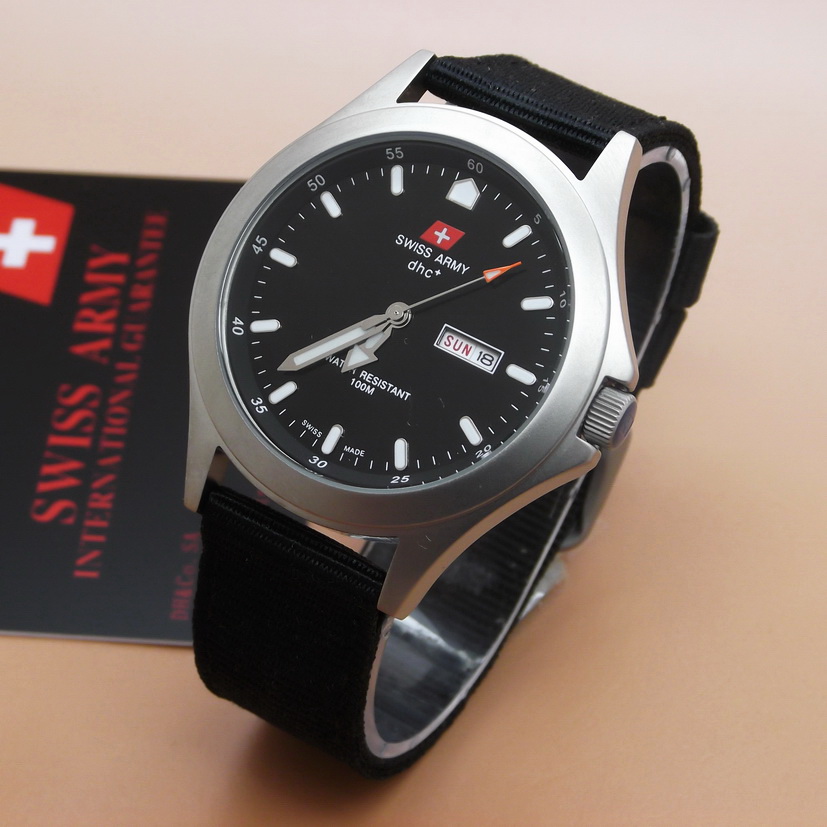 Jam Tangan Original Swiss Army 1880G (Black Dial Silver)