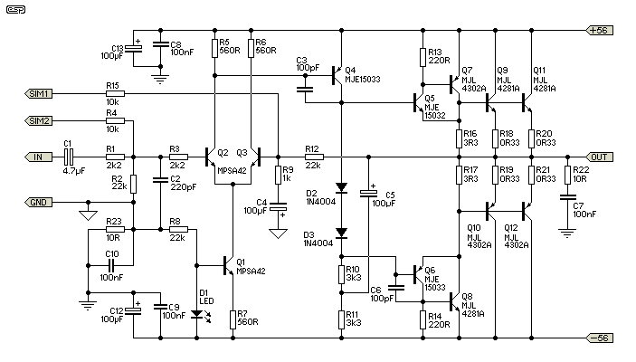 300W Subwoofer Power Amplifier Wiring Circuit Diagram ...