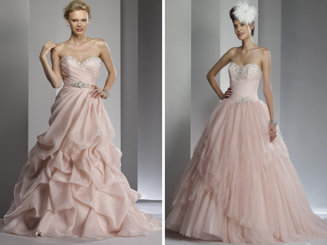 vestidos de noiva cor de rosa