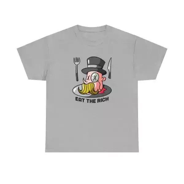 a grey t-shirt with a cartoon character on it