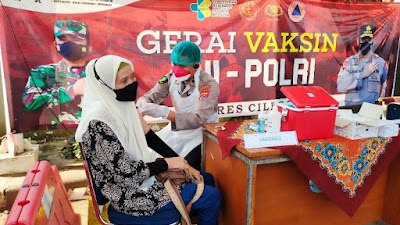 Vaksinasi Massal kembali digelar Sie Dokkes Polres Cilegon