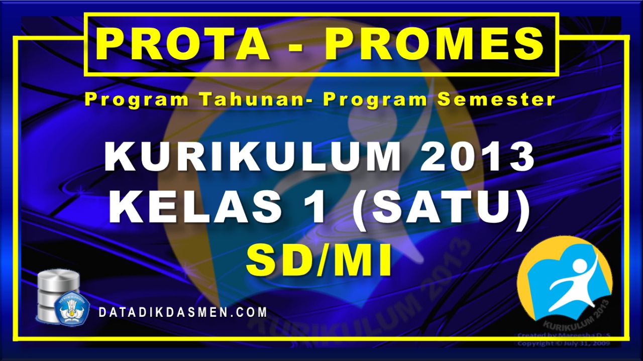 Prota Dan Promes Kelas 1 Sd Mi Kurikulum 2013 Tahun Pelajaran 2021 2022 Datadikdasmen Com