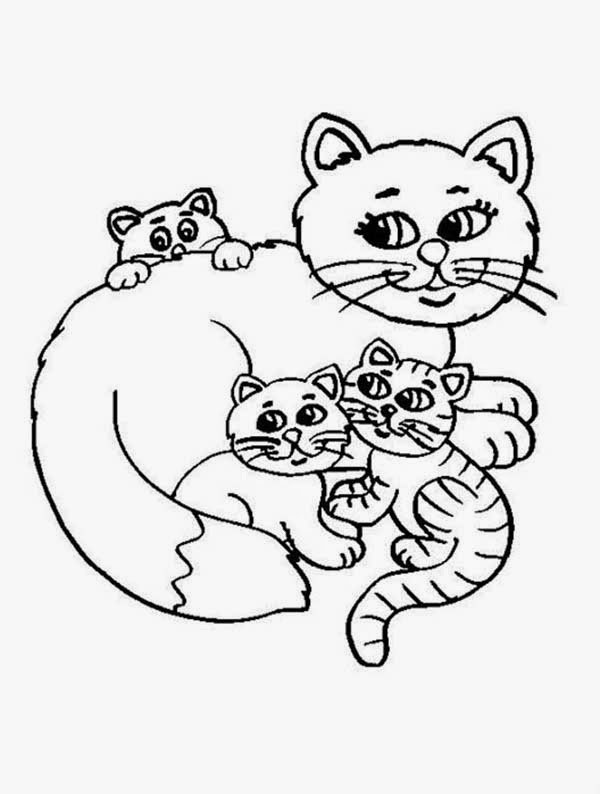 Famous Free Cat And Kitten Coloring Pages