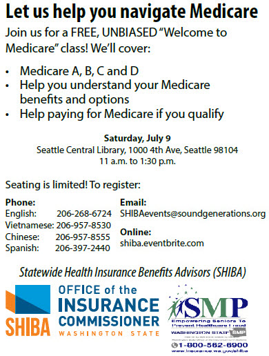 Learn more about Medicare at free event July 9 in Seattle 