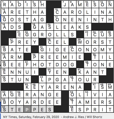 Rex Parker Does The Nyt Crossword Puzzle Bass Heavy Hybrid Music Genre Sat 2 29 Bygone Parts Of Newspapers With Local Gossip Self Titled 1961 Album Market Built Around Short Term