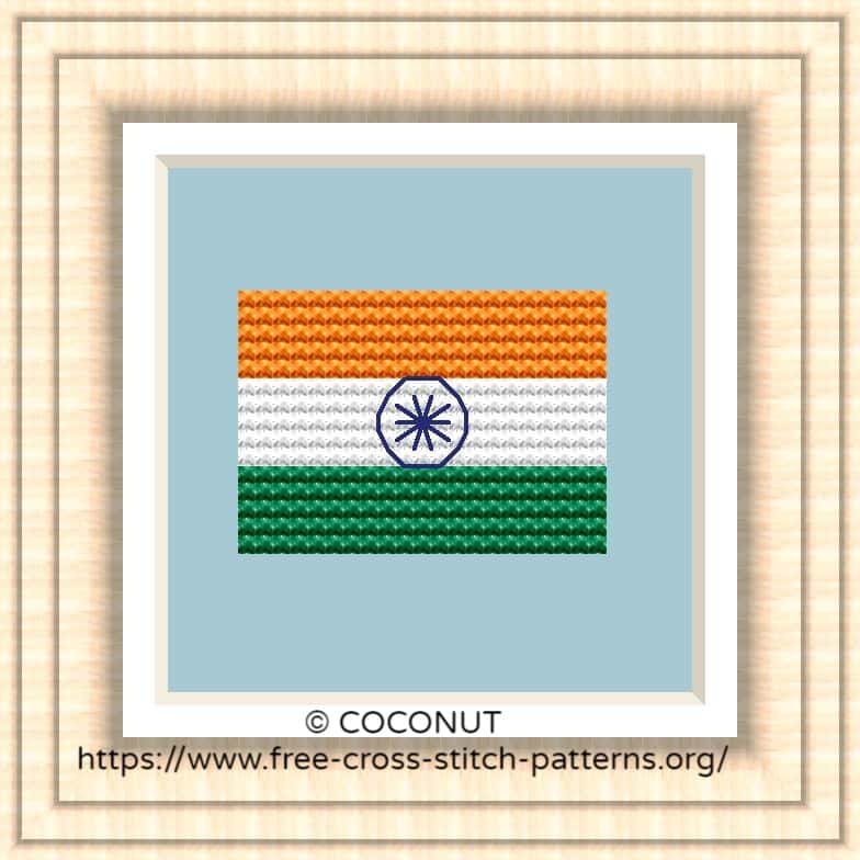 NATIONAL FLAG OF INDIA CROSS STITCH CHART