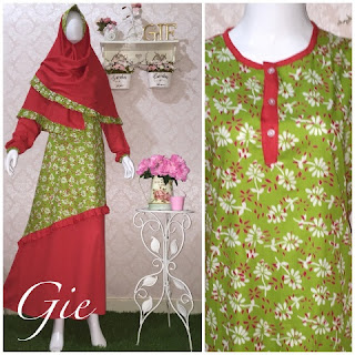 Gamis Batik Modern Kombinasi Cantik Terbaru