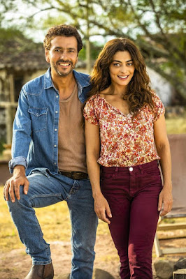 Casal protagonista de 'A Dona do Pedaço', Juliana Paes e Marcos Palmeira celebram nova parceria — Foto: TV Globo/João Miguel Jr.