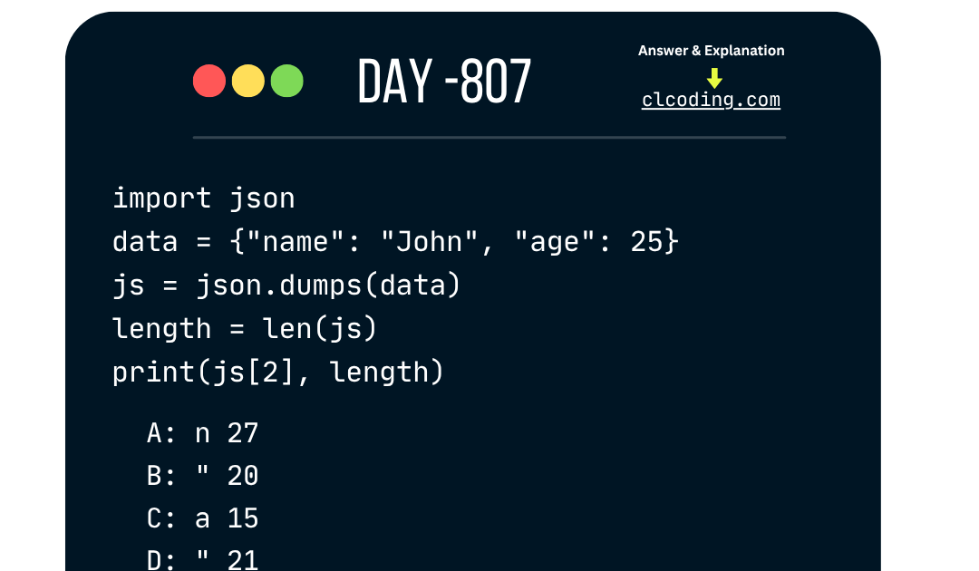 Python Coding challenge - Day 807| What is the output of the following ...