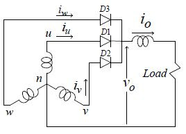 Rangkaian 3 phase half-wave rectifier