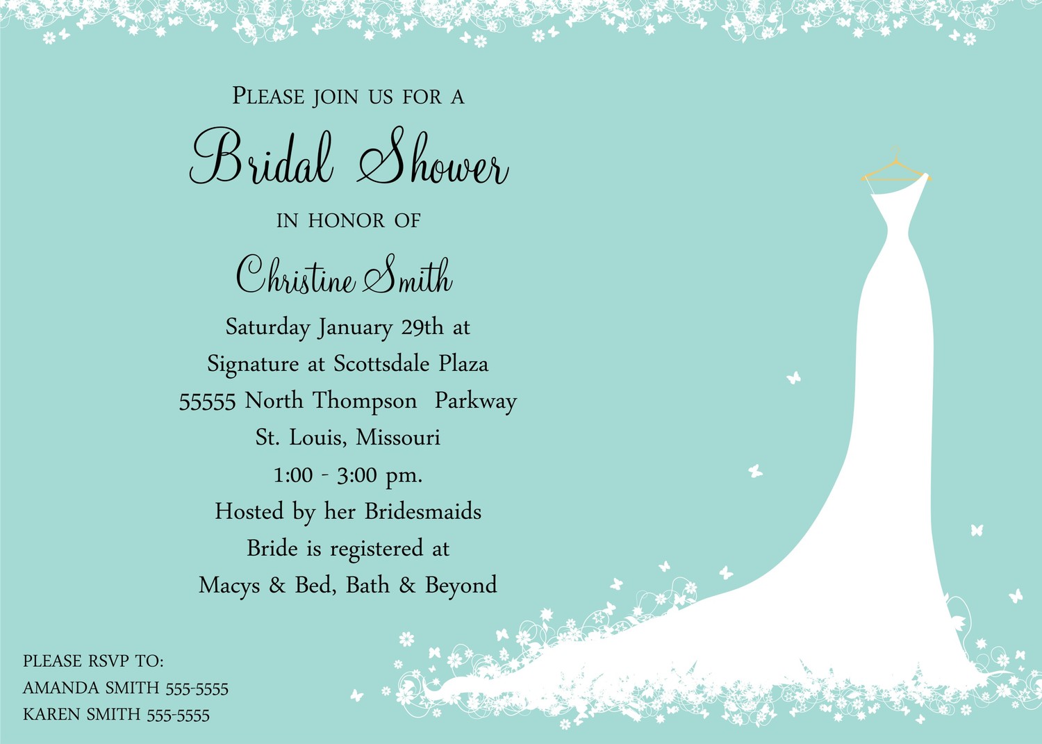 Pink Wedding Invitations: Bridal Shower Invitation Wording