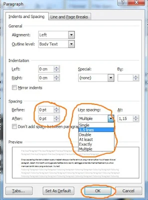 Cara Mengatur Jarak Spasi Tiap Baris Pada MS Word