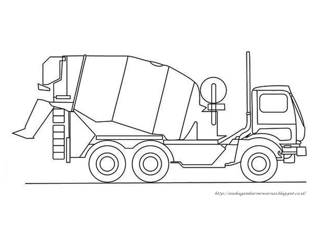 Gambar Mewarnai Mobil  Molen  Untuk Anak PAUD dan TK