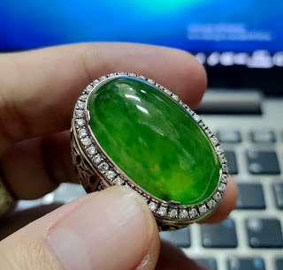 Idocrase Lumut Aceh Super HQ IDC019 Giwang Kaca Berminyak Kolektor Item