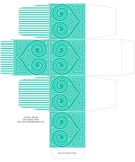 Printable 2x2 heart patterned boxes to print and make- 4 colors available