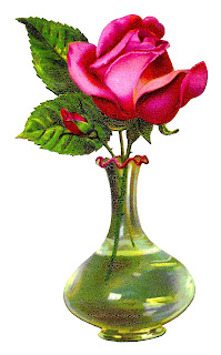 rose pink flower vase shabby chic floral digital clipart