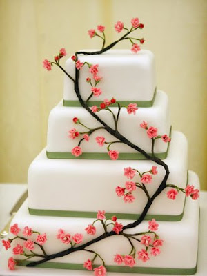 wedding cake sakura flower