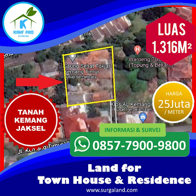 Tanah Dijual di Kemang Jakarta Selatan Cuma 25 Juta
