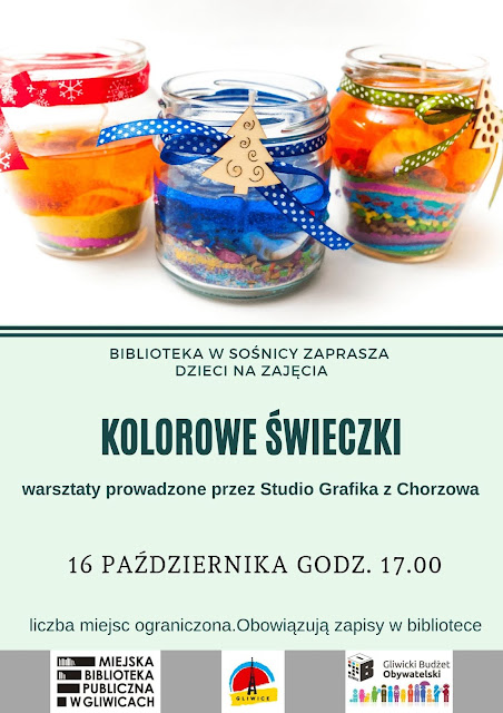 Kolorowe świeczki - plakat informujący o wydarzeniu