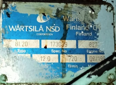  WARTSILA NSD 8L20 MARINE ENGINE