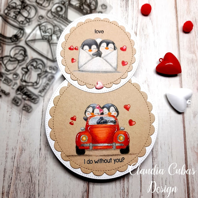 Sunny Studio Stamps: Passionate Penguins Customer Card by Claudia Cubas
