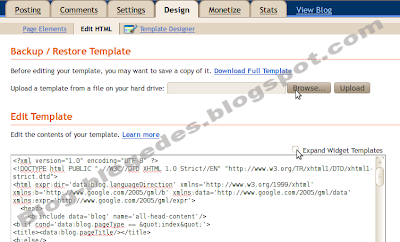 template in Blogspot