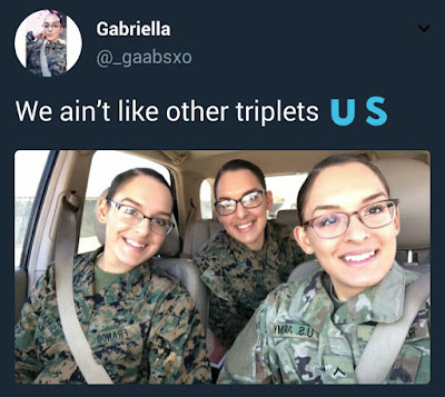 See photo of American triplet sisters who are all in the army