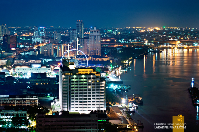 View from Chatrium Hotel Riverside in Bangkok Thailand