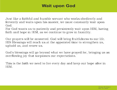 Wait upon God