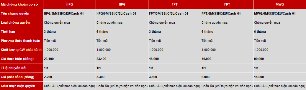 Đăng ký mua chứng quyền IPO lần đầu tại SSI