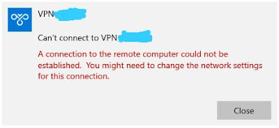 error saat akan menghubungkan ke VPN