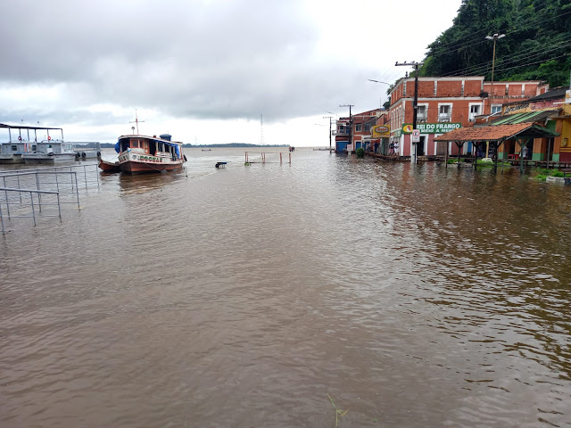 Em Óbidos, Rio Amazonas aumenta 7cm em 24h e aumenta a preocupação em áreas inundadas 