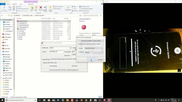seleccionar pais e idioma lg fllash tool