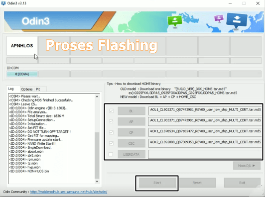 Menambahkan file binary Samsung A70