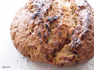 fresh baked onion artisan bread loaf