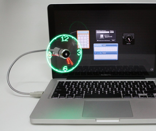 USB LED Clock Fan