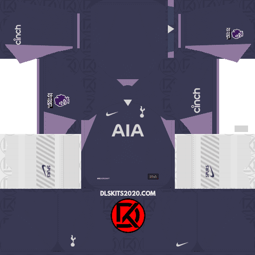 Tottenham Hotspur FC DLS Kits 2023-2024 Nike In Premier League - Dream League Soccer (Away)