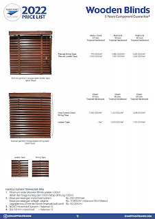 Price list Wooden Blinds