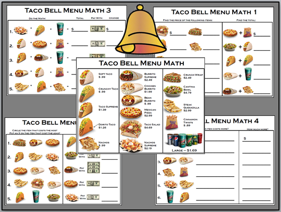 Menu Math Worksheet Pdf - math menu mathamazon grades 2 3 ...