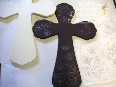 easter wood acrylic painted cross 