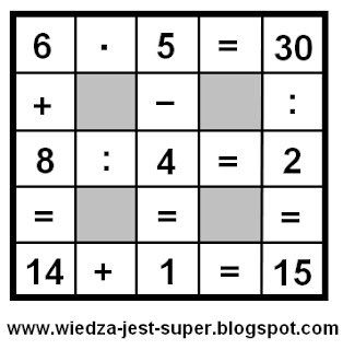 Krzyżówka matematyczna