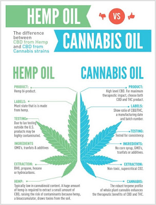 CBD, HEMP oil, THC.  A comparison