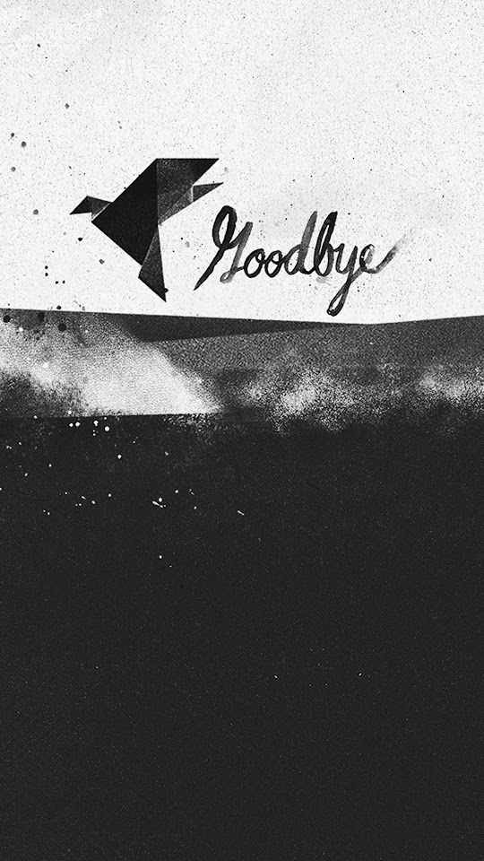 Goodbye Black And White Paper Bird Android Wallpaper