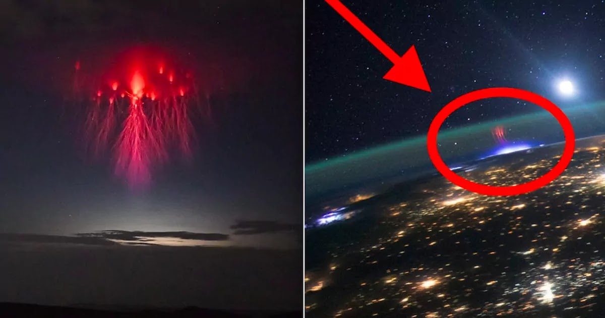 Spectacular Image Captures The Electric Tentacles Of Red Jellyfish Sprite Lightning In The Sky Above Texas 