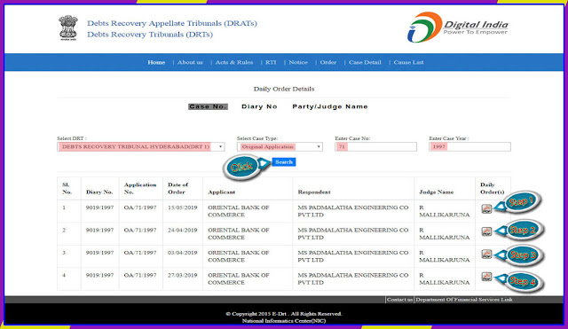 DRT-1 Hyderabad Daily Order Detail