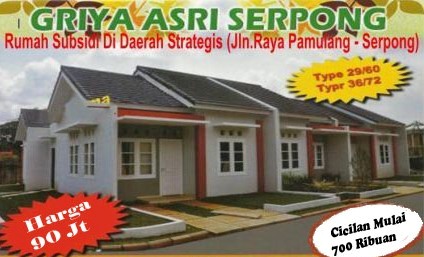  Rumah  Dijual Murah KPR BTN Bersubsidi di  Pamulang  Serpong 