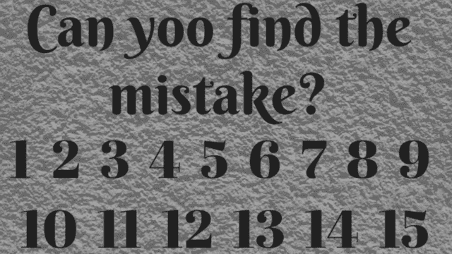 can you find the mistake 123456789 answers