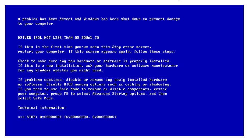 حل-مشكلة-الشاشة-الزرقاء-0x000000D1-Driver-IRQL-Not-Less-Than-Or-Equal-To