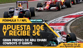 betfair bono 5 euros gratis NFL apostando 10 en F1 Abu Dabhi 23 noviembre