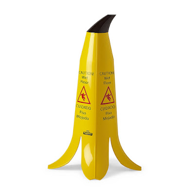 Banana Peel Safety Cones, More Noticeable Than The Common "A-Frame" Floor Sign
